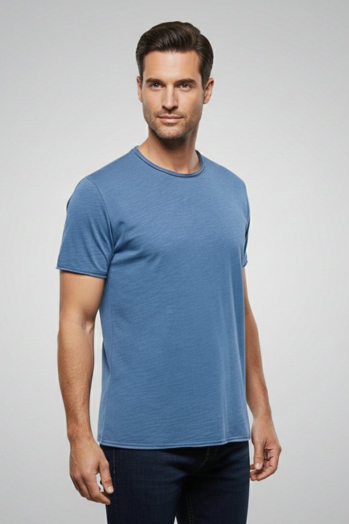 Men's T-Shirt with Round Neck and Short Sleeves