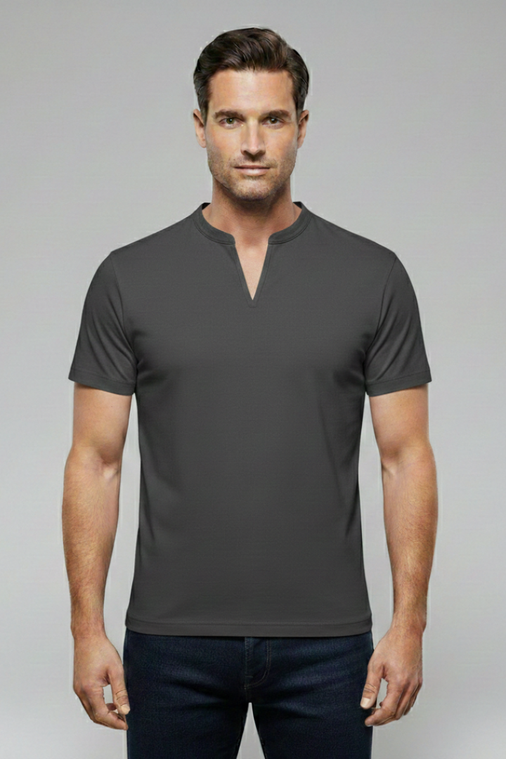 Men's V-neck T-shirt with Short Sleeves
