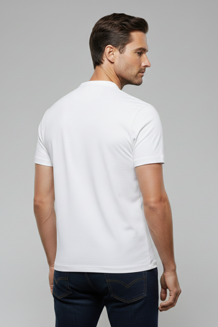 Men's V-neck T-shirt with Short Sleeves