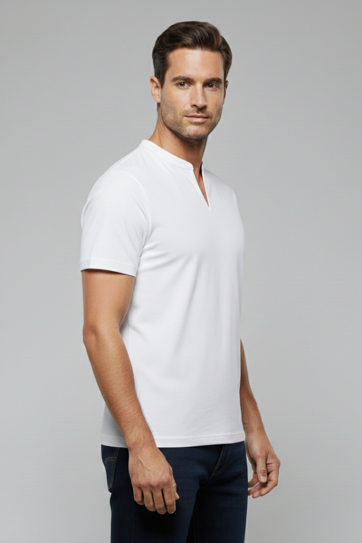 Men's V-neck T-shirt with Short Sleeves