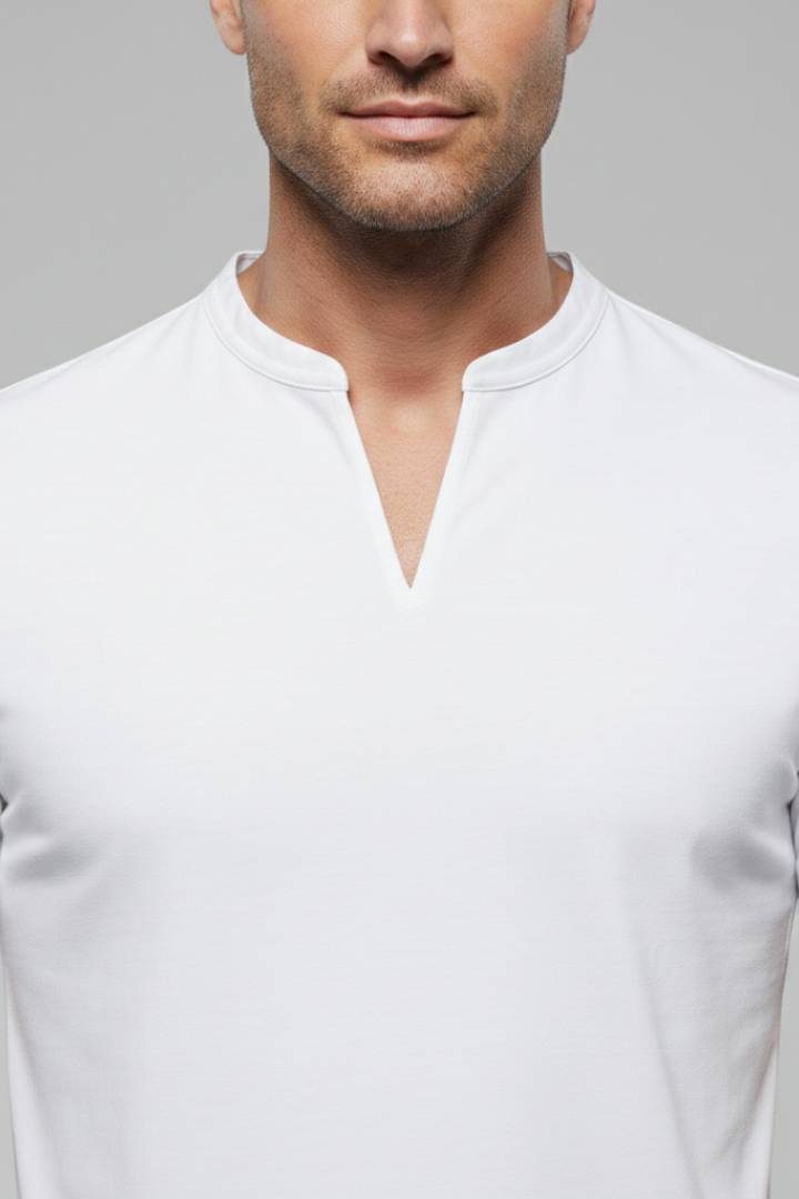 Men's V-neck T-shirt with Short Sleeves
