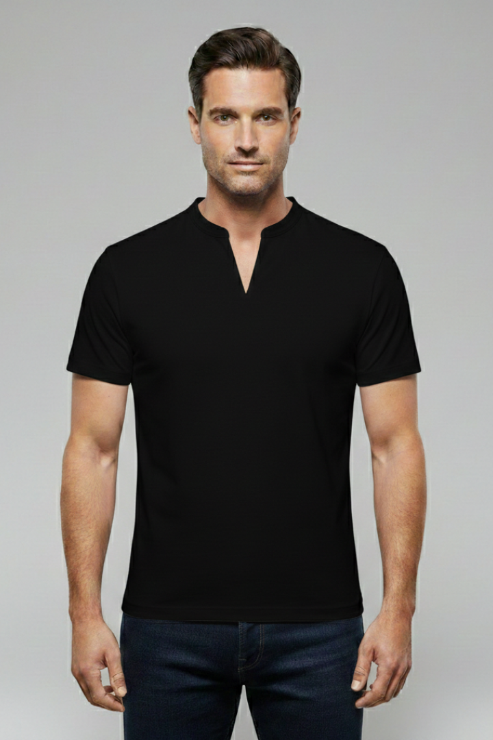 Men's V-neck T-shirt with Short Sleeves