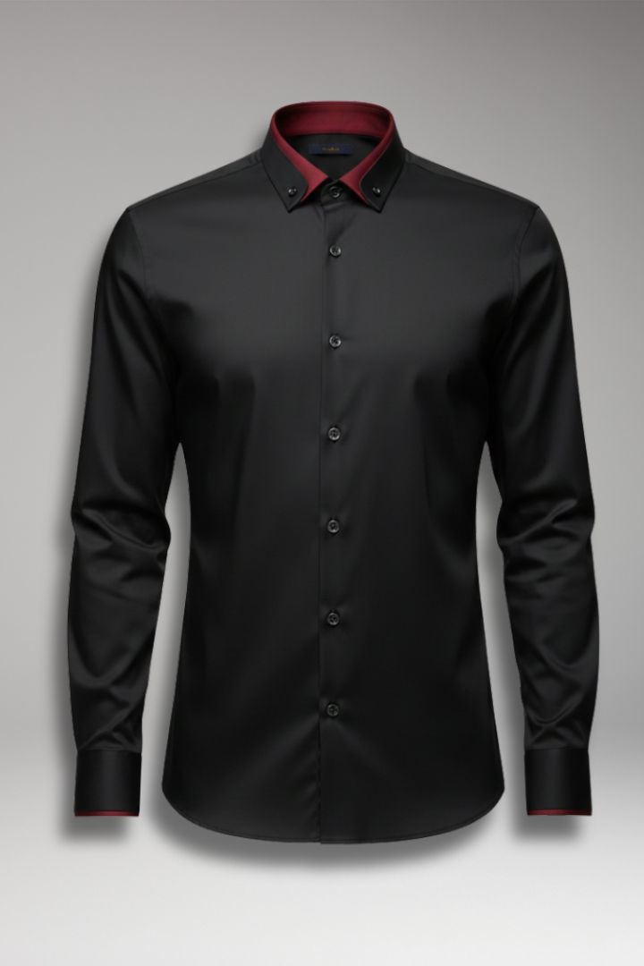 Men’s Long-Sleeve Shirt with Collar and Buttons