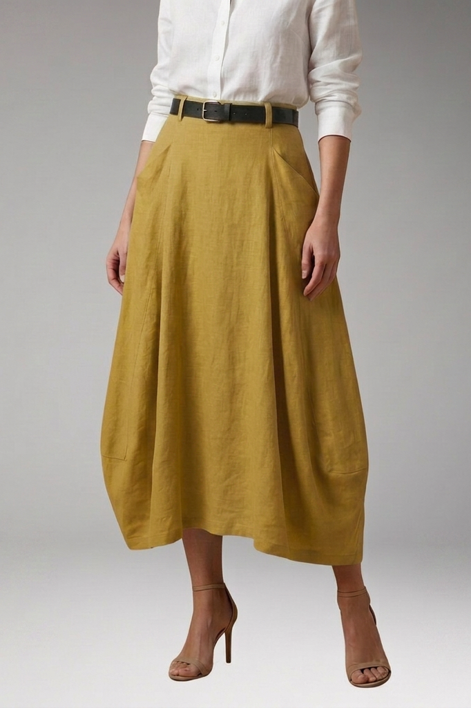 Women’s Skirt with Asymmetrical Draped Design