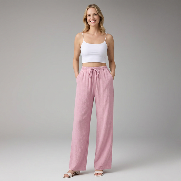 Women’s Trousers with Drawstring Waist and Side Pockets