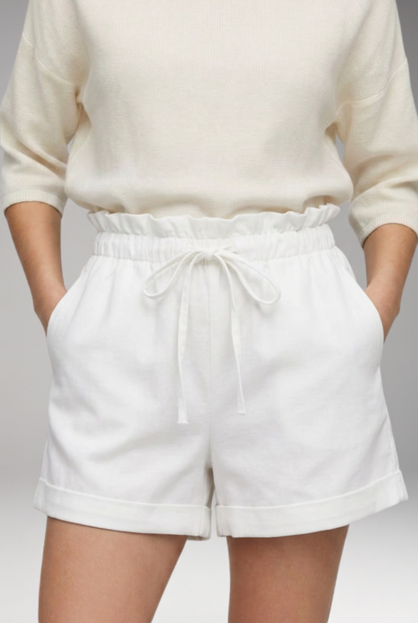 Women's Shorts with Elastic Waist and Drawstring