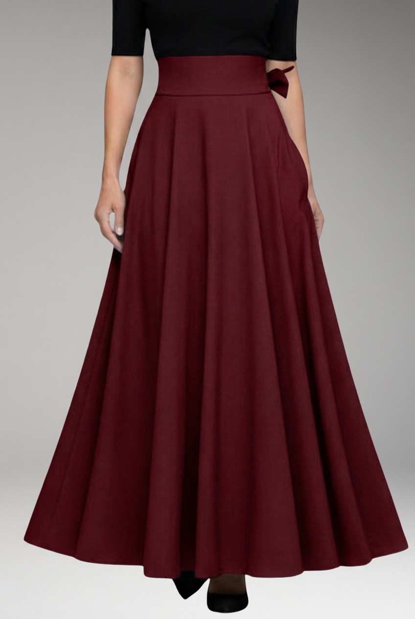 Women’s Maxi Skirt with High Waist and Pockets