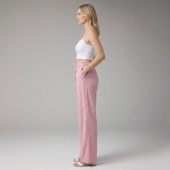 Women’s Trousers with Drawstring Waist and Side Pockets