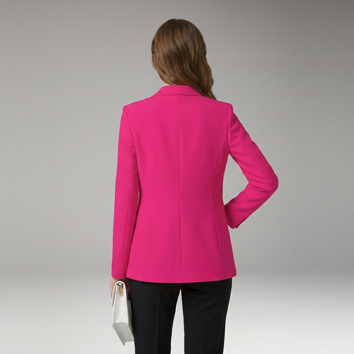 Women’s Blazer with Notched Lapel and Button Closure