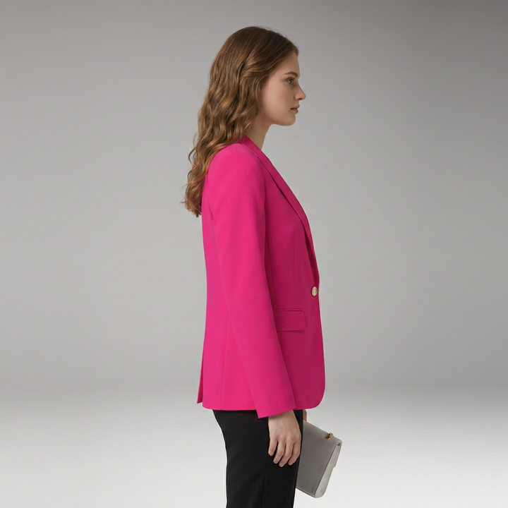 Women’s Blazer with Notched Lapel and Button Closure