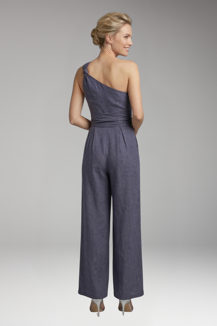 Women’s One Shoulder Jumpsuit with Wide Legs