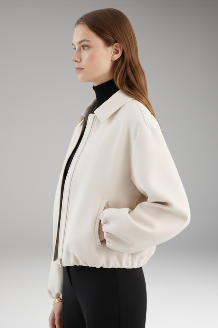 Women’s Autumn Jacket with Lapel and Long Sleeves