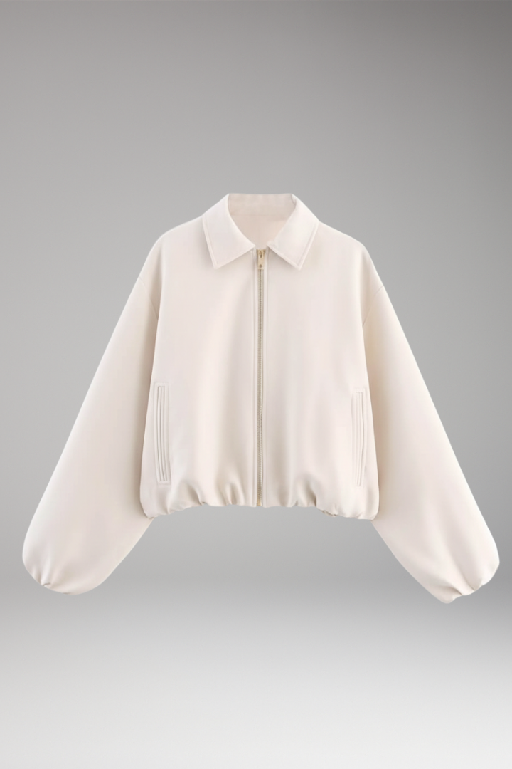 Women’s Autumn Jacket with Lapel and Long Sleeves