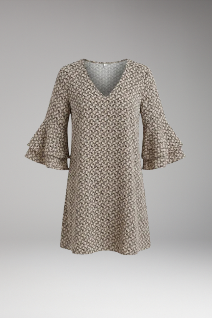 Women’s Beach Dress with V‑Neck and Voluminous Sleeves