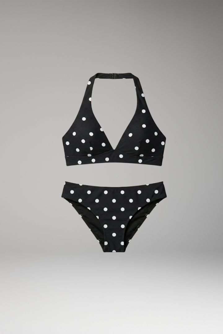 Women's Bikini Set with Adjustable Straps and High-Waisted Bottoms