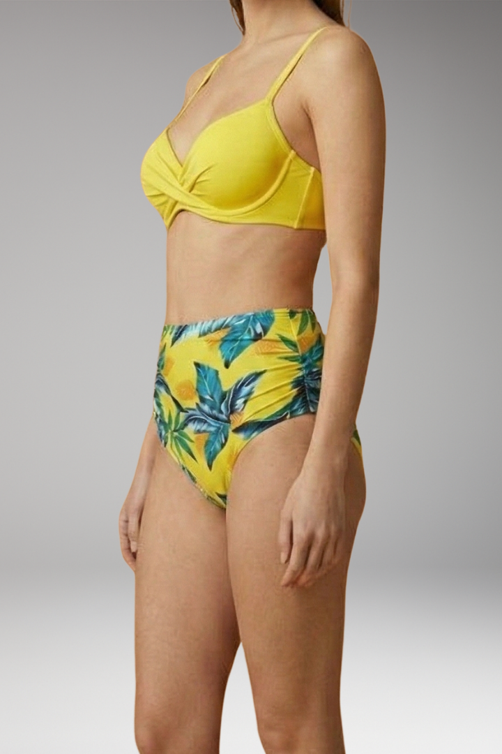 Women's Bikini Set with Push-up Top and High-Waisted Bottoms