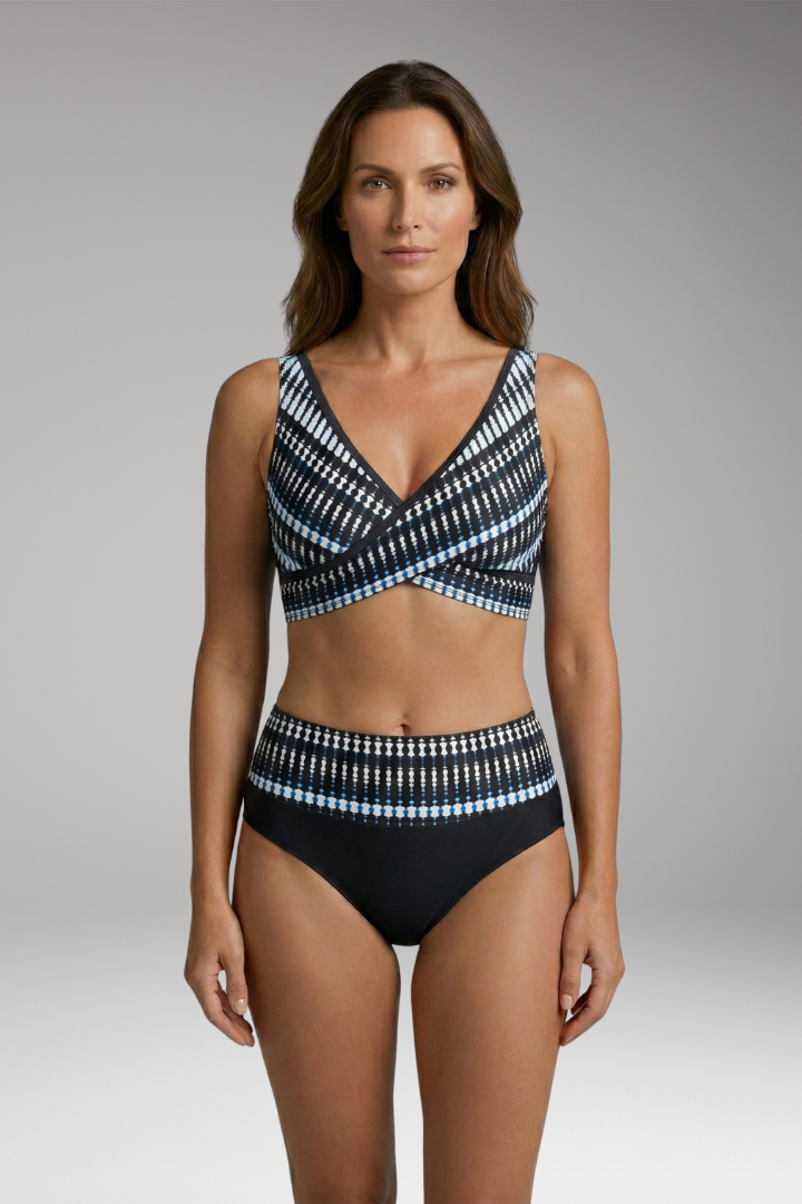 Women’s Bikini Set with Wrap-Style Top and High-Waisted Bottom