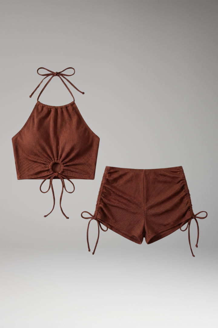 Women’s Bikini with Halter Neck and Tie-Front Top