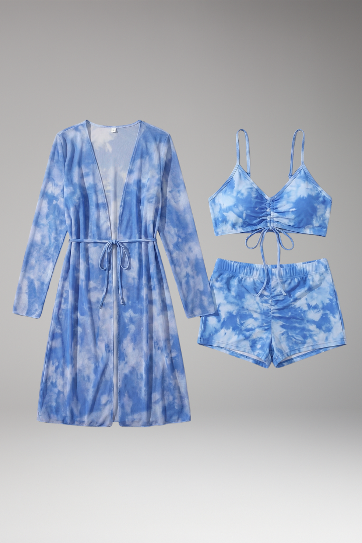 Women’s Bikini with V-Neck Top Tie-Front and High-Waisted Bottoms