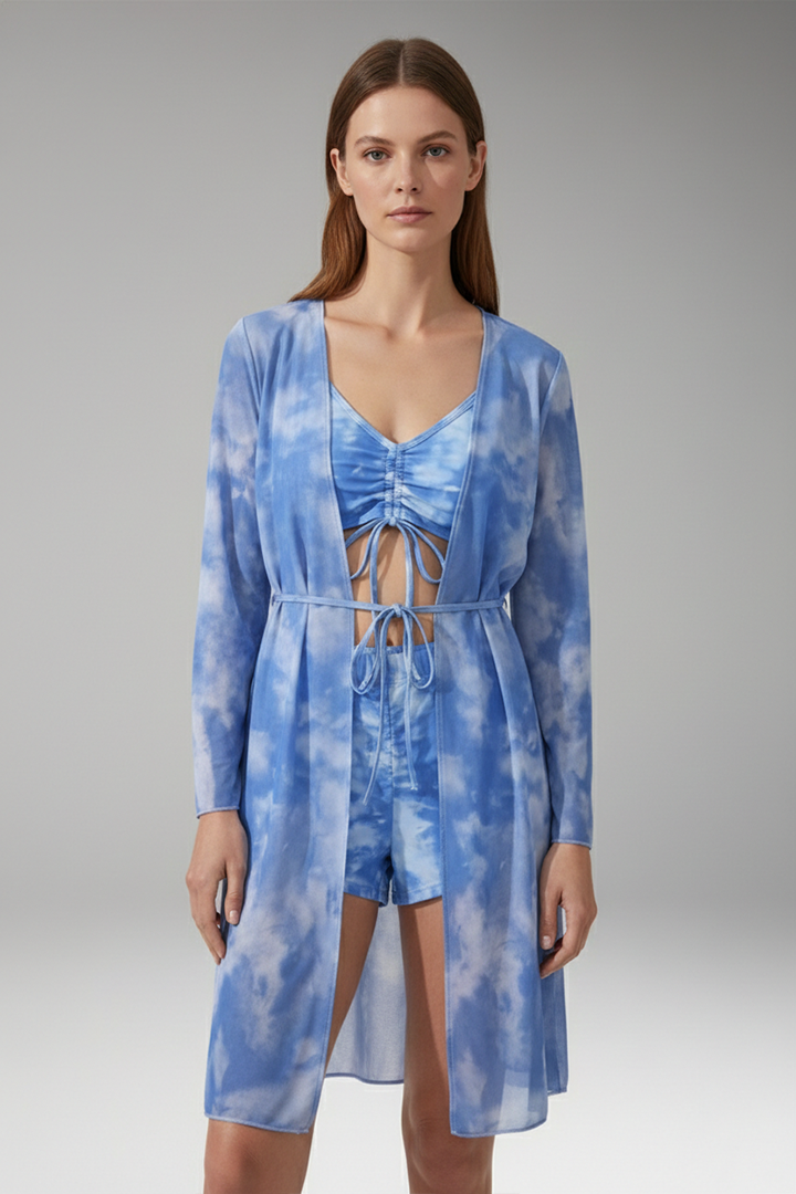 Women’s Bikini with V-Neck Top Tie-Front and High-Waisted Bottoms