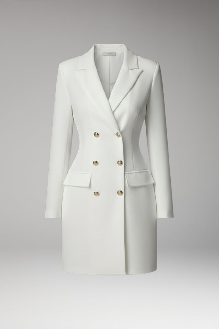 Women's Blazer Dress with Double Buttons and Mini Length