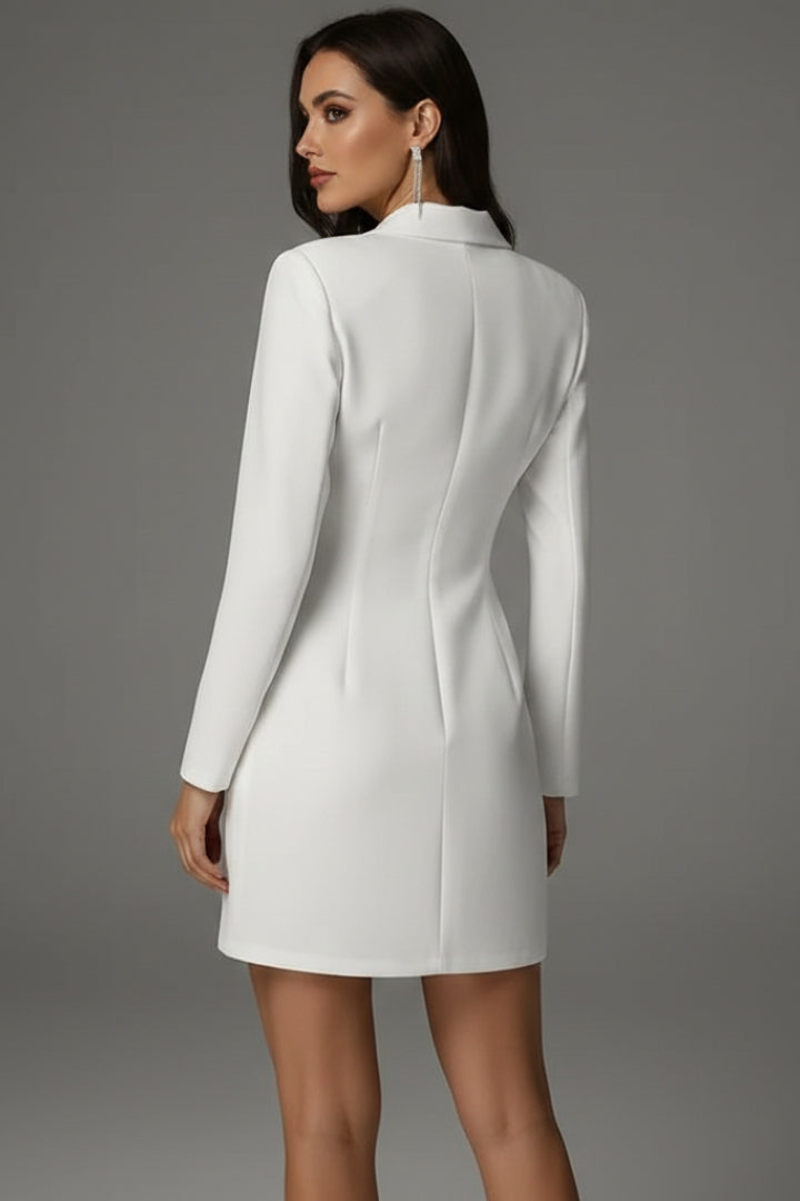 Women's Blazer Dress with Double Buttons and Mini Length