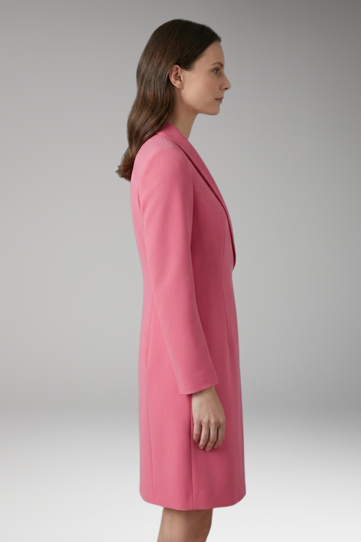 Women's Blazer Dress with Notched Collar and Slit Detail