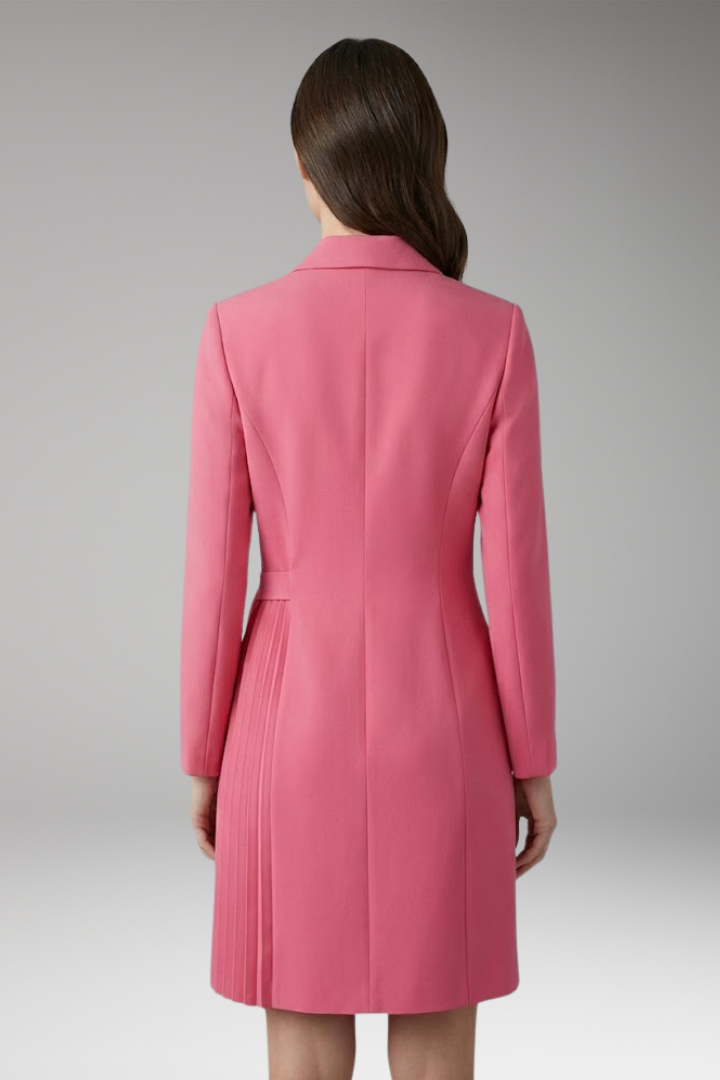 Women's Blazer Dress with Notched Collar and Slit Detail