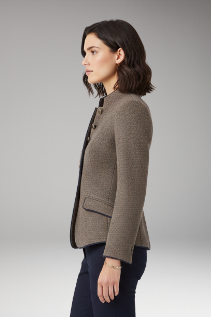 Women’s Blazer with Lapel Collar and Button Closure