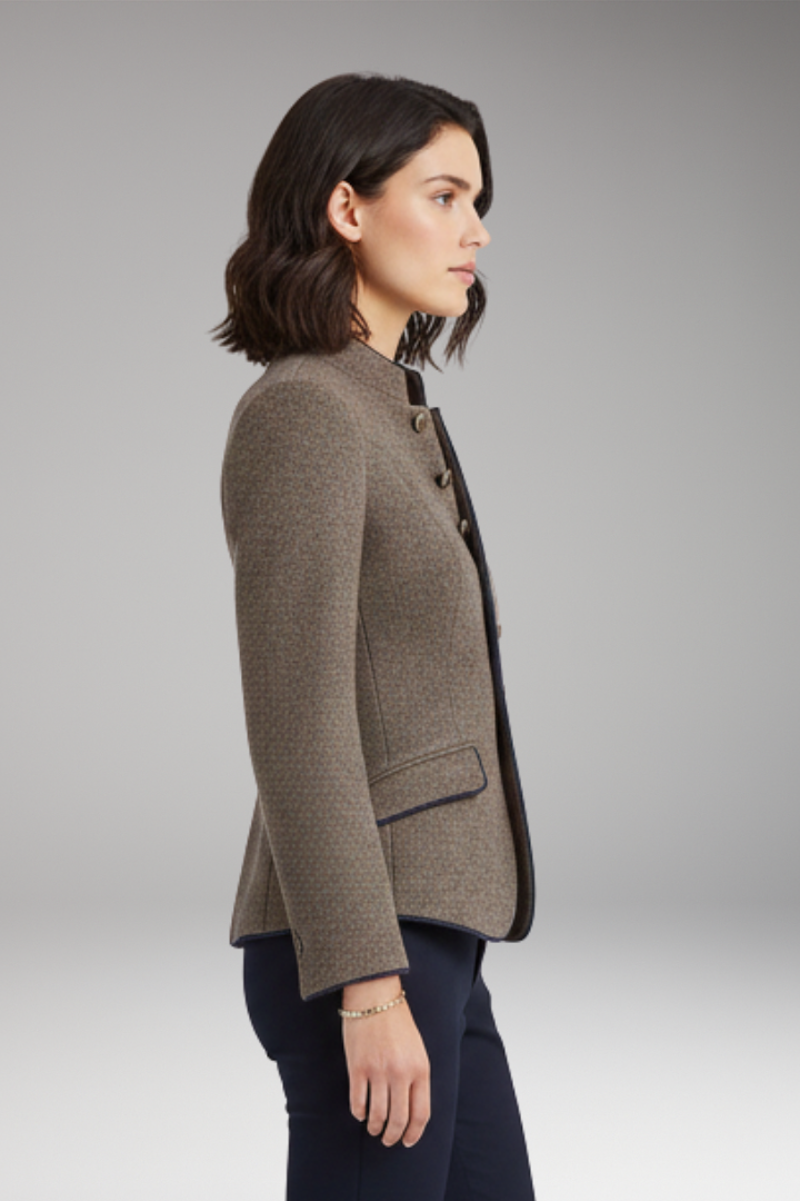 Women’s Blazer with Lapel Collar and Button Closure