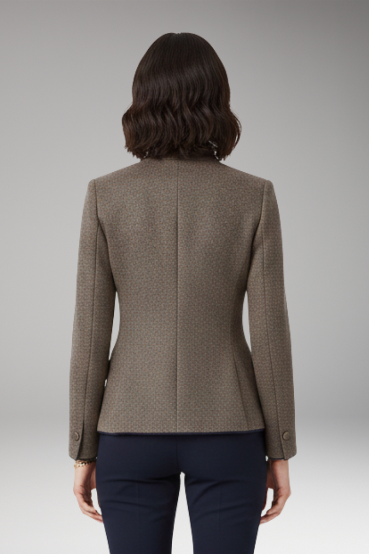 Women’s Blazer with Lapel Collar and Button Closure