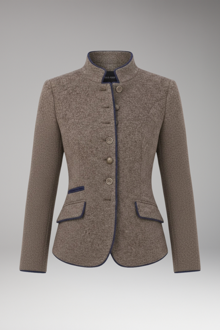 Women’s Blazer with Lapel Collar and Button Closure