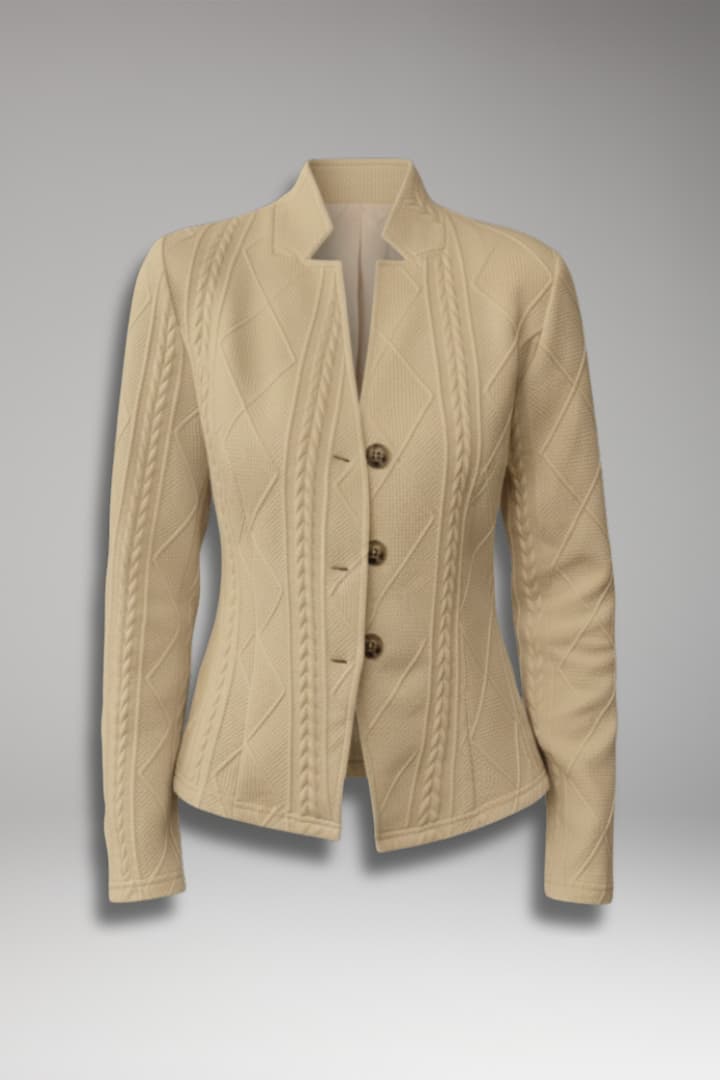 Women’s Blazer with Lapel Collar and Button Closure