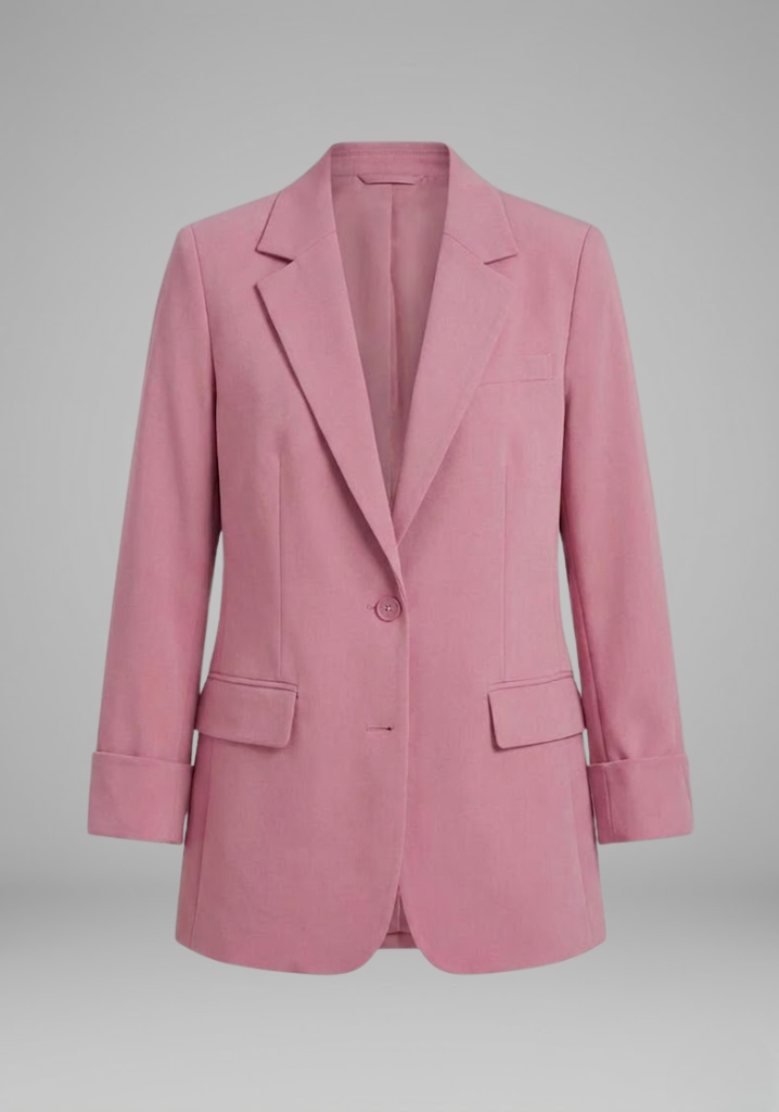 Women’s Blazer with Open Front and Lapel Collar