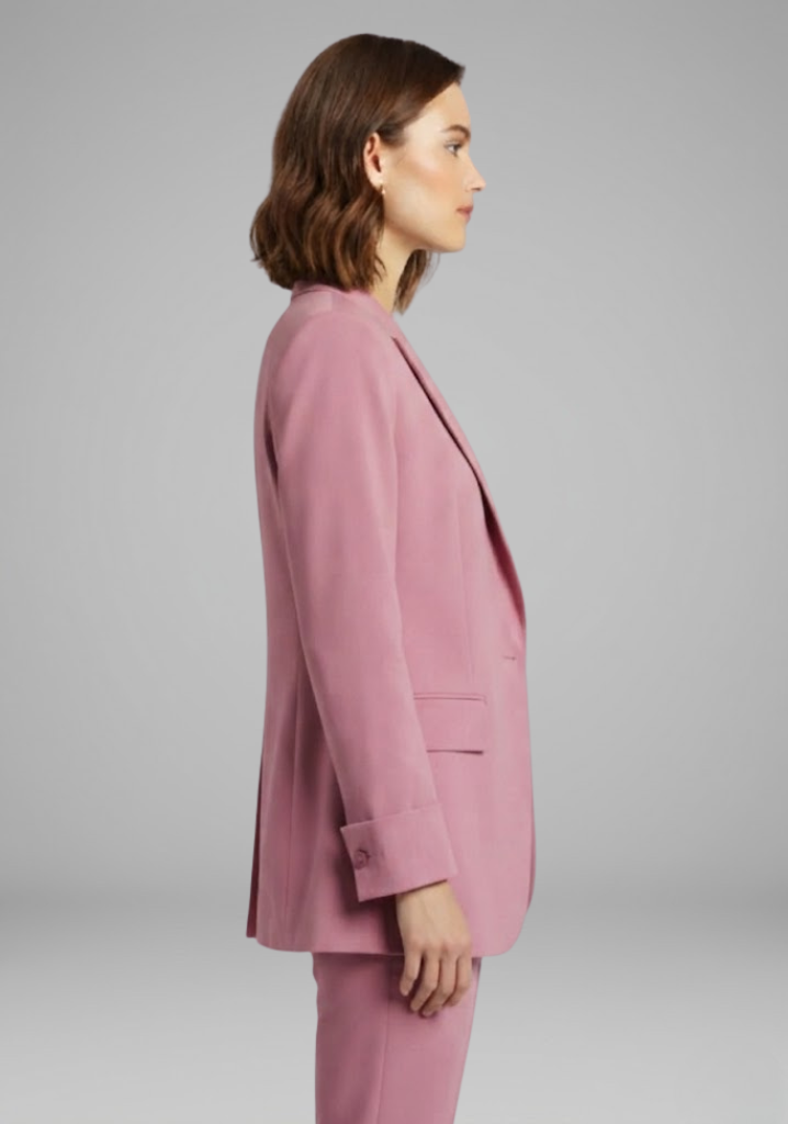 Women’s Blazer with Open Front and Lapel Collar