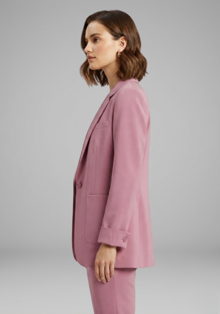 Women’s Blazer with Open Front and Lapel Collar