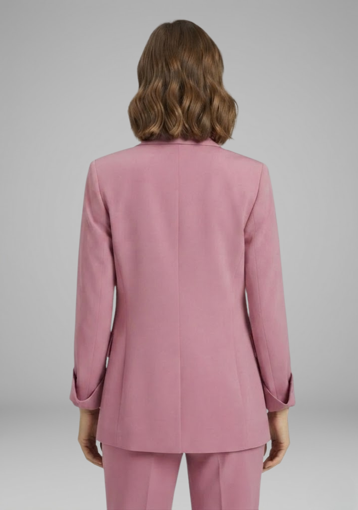 Women’s Blazer with Open Front and Lapel Collar