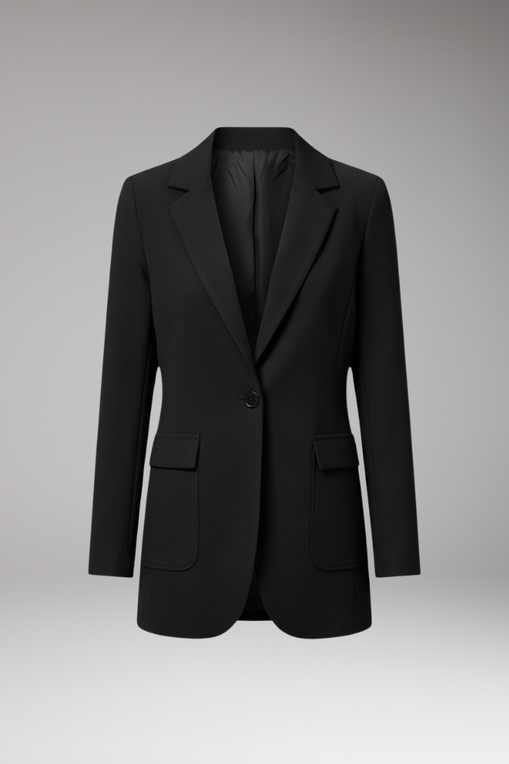 Women’s Blazer with Notch Lapel and Open Front