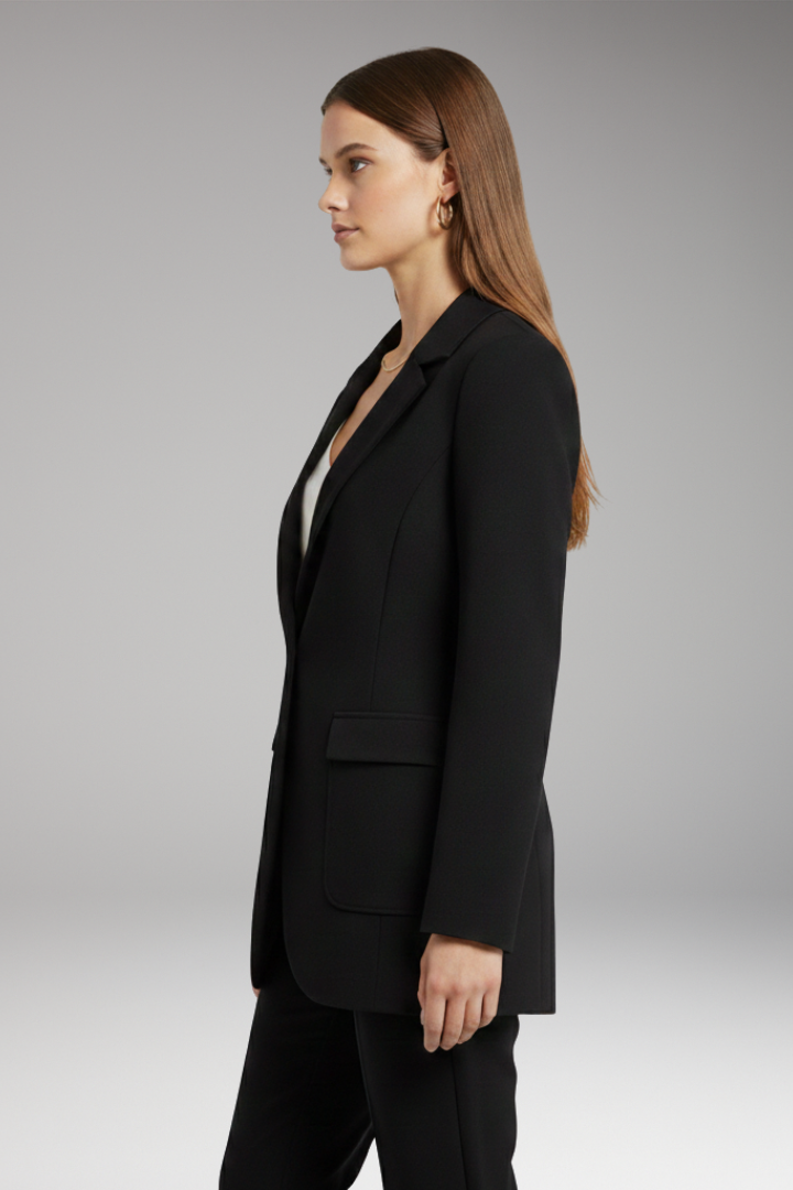 Women’s Blazer with Notch Lapel and Open Front