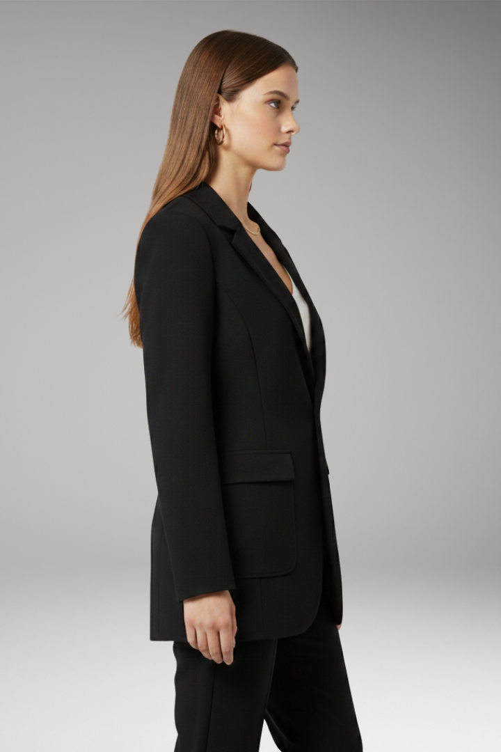 Women’s Blazer with Notch Lapel and Open Front