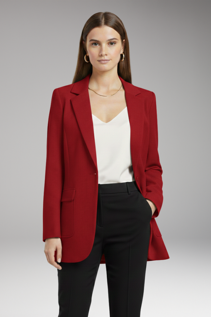 Women’s Blazer with Notch Lapel and Open Front