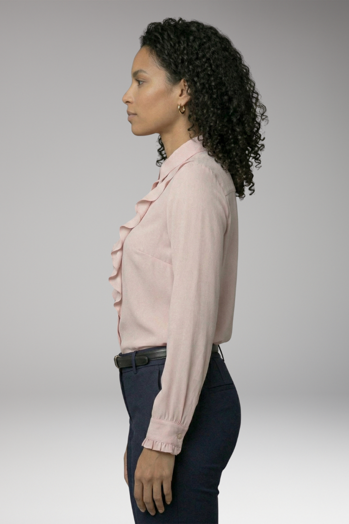 Women's Blouse with Button-Down Front and Ruffled Sleeves