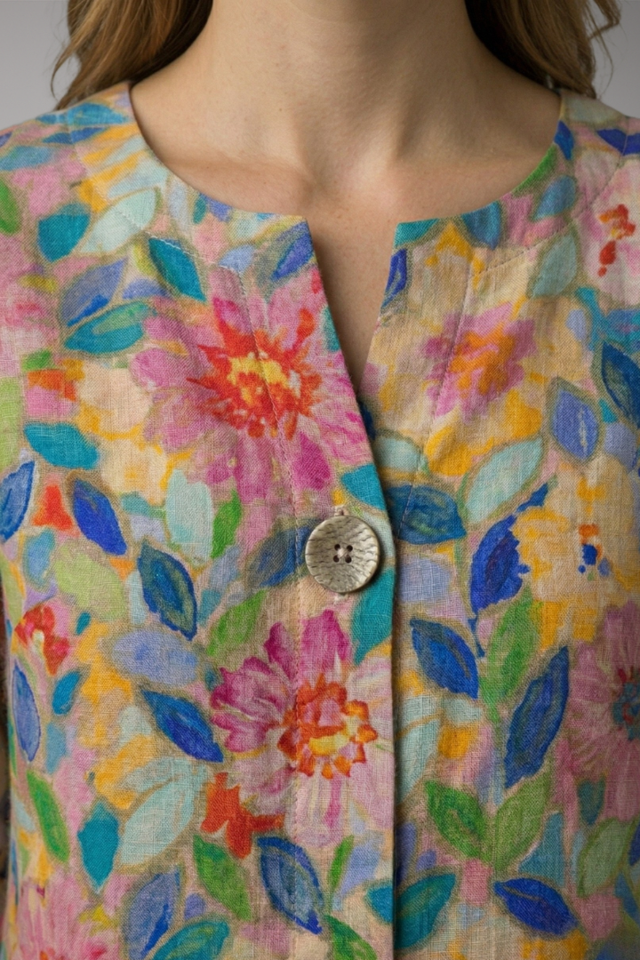 Women's Blouse with Button-Down Front and Short Sleeves