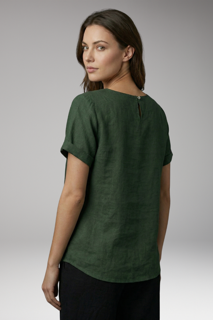 Women's Blouse with Button Closure and Asymmetrical Design