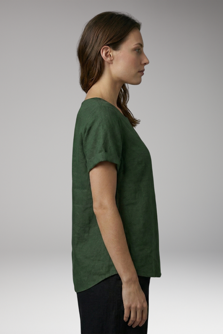 Women's Blouse with Button Closure and Asymmetrical Design
