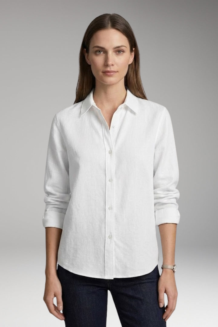 Women’s Blouse with Button Closure and Collar Neckline