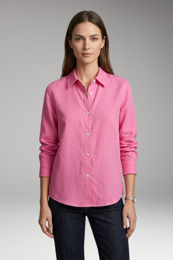 Women’s Blouse with Button Closure and Collar Neckline
