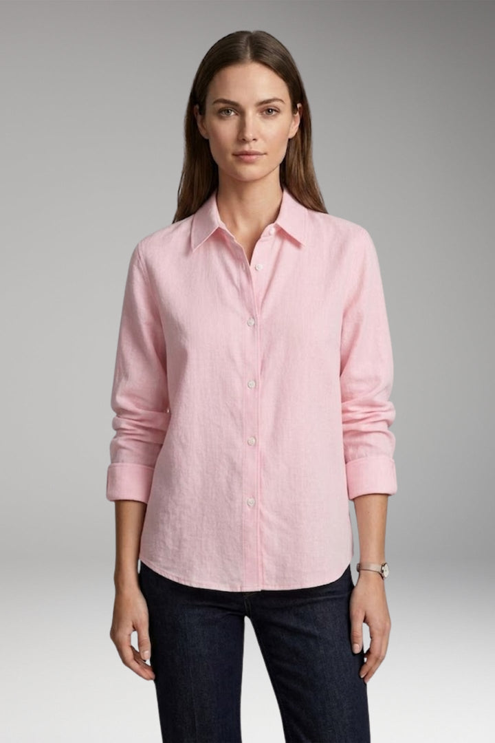 Women’s Blouse with Button Closure and Collar Neckline