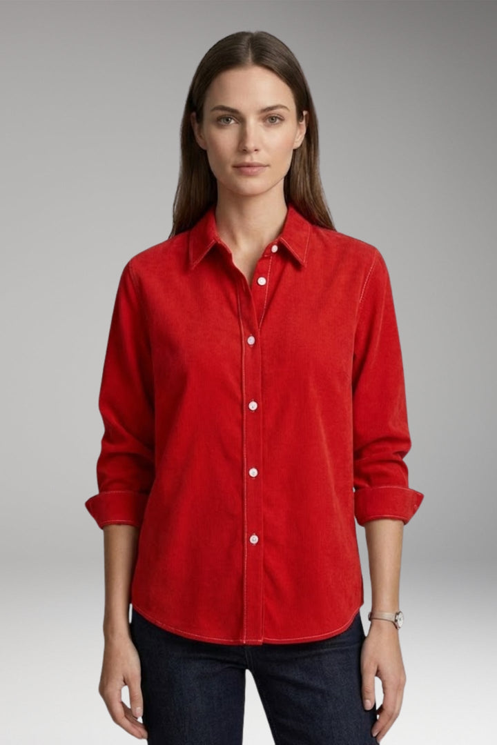 Women’s Blouse with Button Closure and Collar Neckline