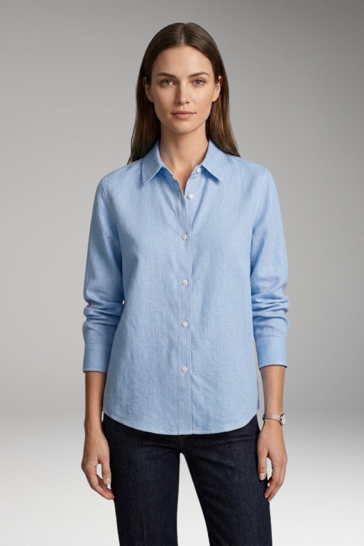 Women’s Blouse with Button Closure and Collar Neckline